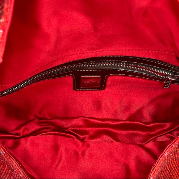 Rare Fendi Limited Edition Red Beaded Baguette - Picture 7 of 11